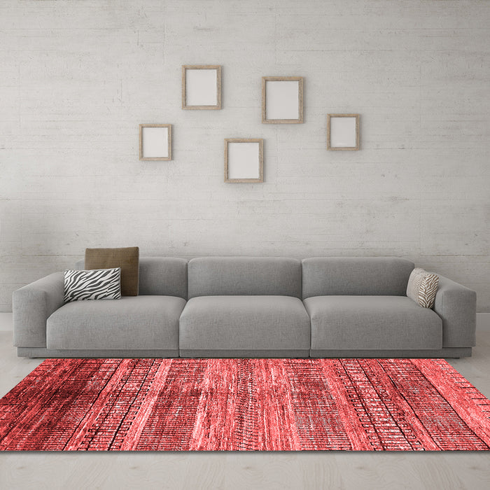 Modern Red Washable Rugs