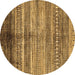 Round Abstract Brown Modern Rug, abs419brn