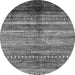 Round Abstract Gray Modern Rug, abs419gry