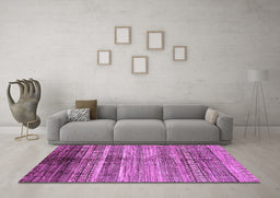 Machine Washable Abstract Purple Modern Area Rugs in a Living Room, wshabs419pur