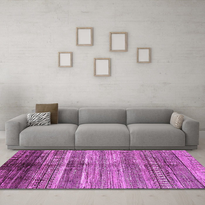 Machine Washable Abstract Purple Modern Area Rugs in a Living Room, wshabs419pur