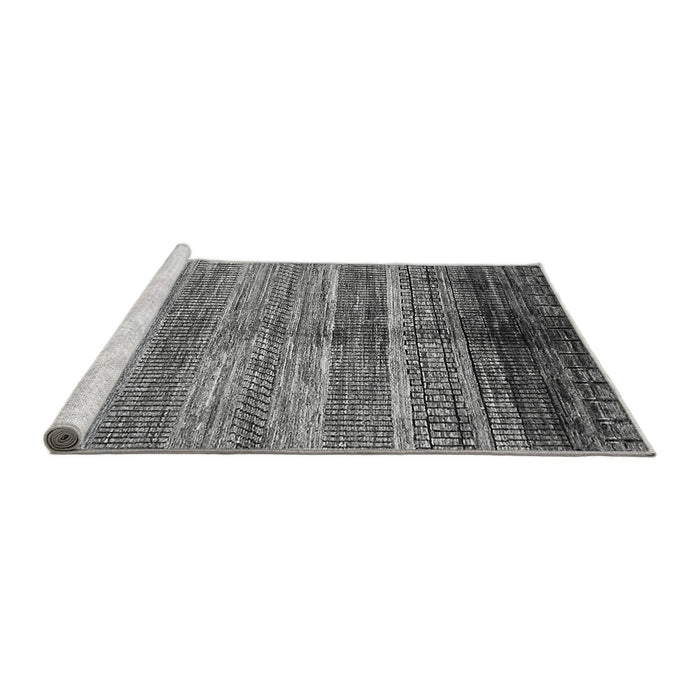 Sideview of Machine Washable Abstract Gray Modern Rug, wshabs419gry