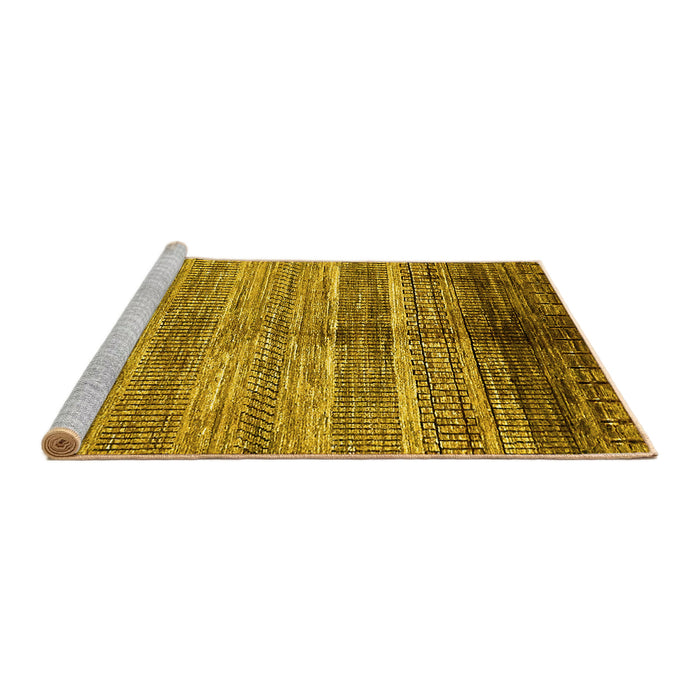 Sideview of Machine Washable Abstract Yellow Modern Rug, wshabs419yw