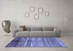 Machine Washable Abstract Blue Modern Rug in a Living Room, wshabs419blu