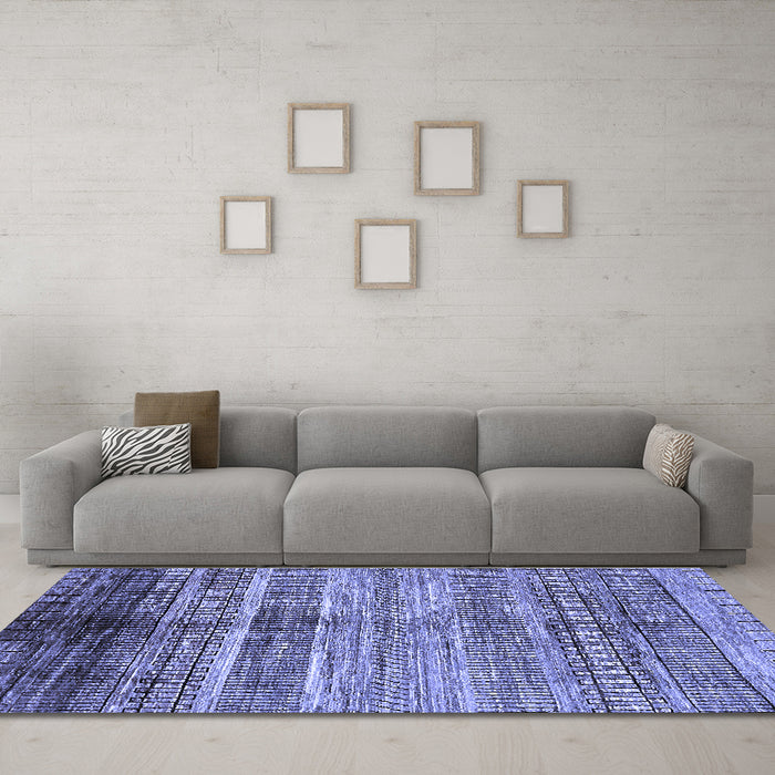 Machine Washable Abstract Blue Modern Rug in a Living Room, wshabs419blu