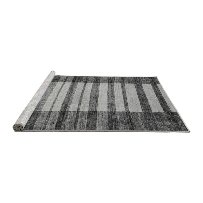 Sideview of Machine Washable Abstract Gray Modern Rug, wshabs41gry