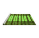 Sideview of Machine Washable Abstract Green Modern Area Rugs, wshabs41grn