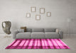 Machine Washable Abstract Pink Modern Rug in a Living Room, wshabs41pnk