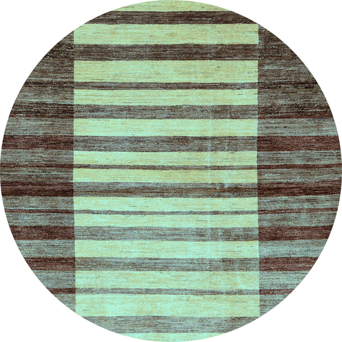 Round Abstract Light Blue Modern Rug, abs41lblu