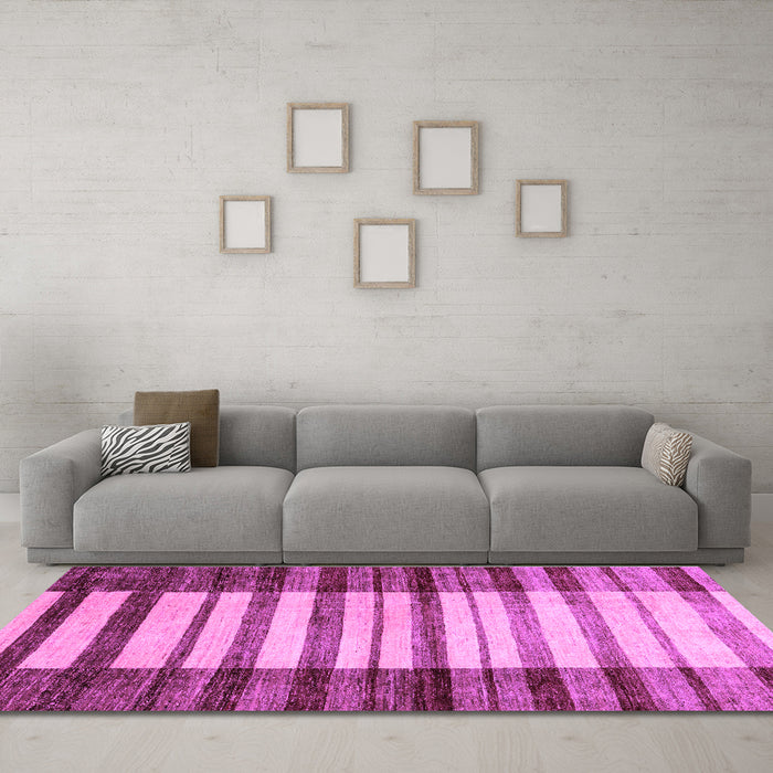 Machine Washable Abstract Purple Modern Area Rugs in a Living Room, wshabs41pur