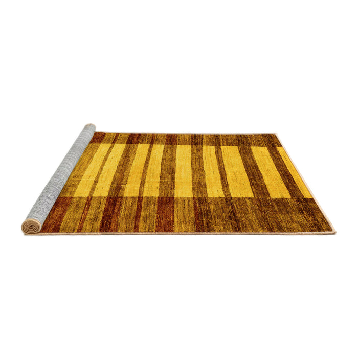 Sideview of Machine Washable Abstract Yellow Modern Rug, wshabs41yw