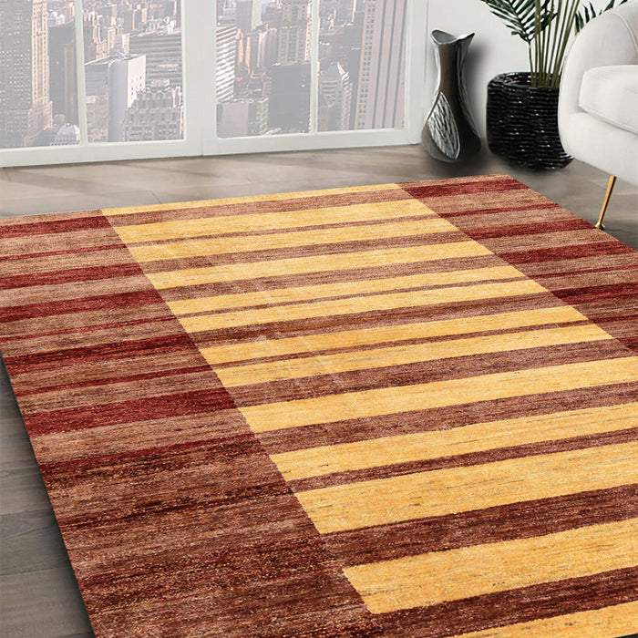 Abstract Orange Modern Rug in Family Room, abs41