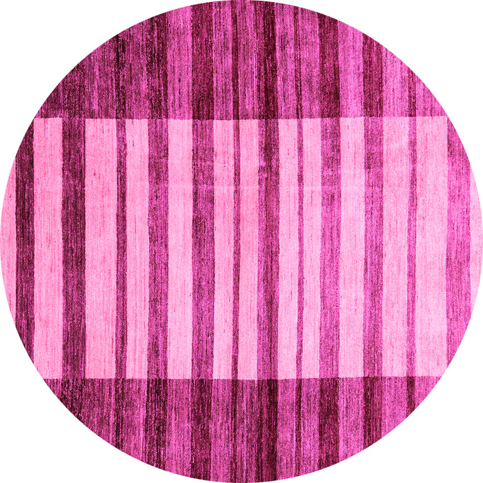 Round Abstract Pink Modern Rug, abs41pnk