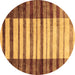 Round Machine Washable Abstract Brown Modern Rug, wshabs41brn