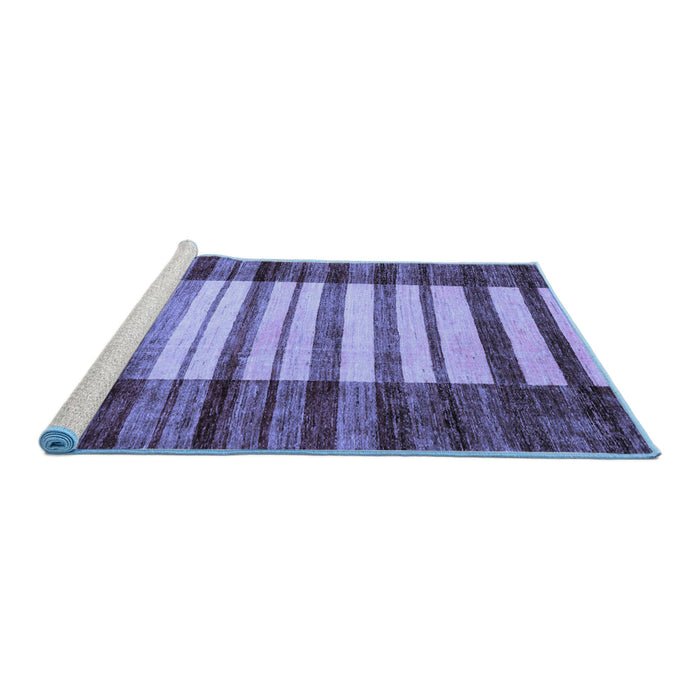 Sideview of Machine Washable Abstract Blue Modern Rug, wshabs41blu