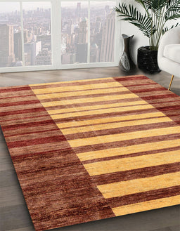 Machine Washable Abstract Orange Rug in a Family Room, wshabs41