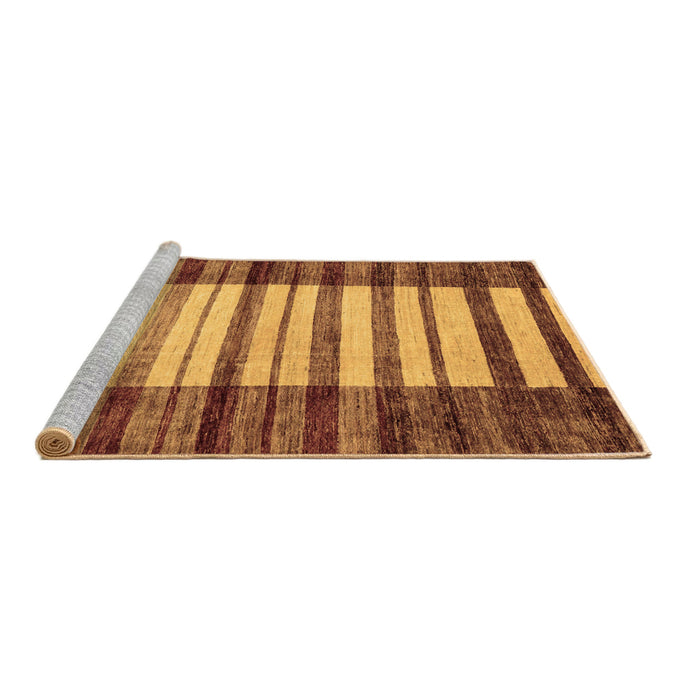 Sideview of Machine Washable Abstract Brown Modern Rug, wshabs41brn