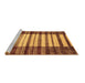 Sideview of Machine Washable Abstract Brown Modern Rug, wshabs41brn