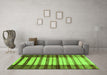 Machine Washable Abstract Green Modern Area Rugs in a Living Room,, wshabs41grn