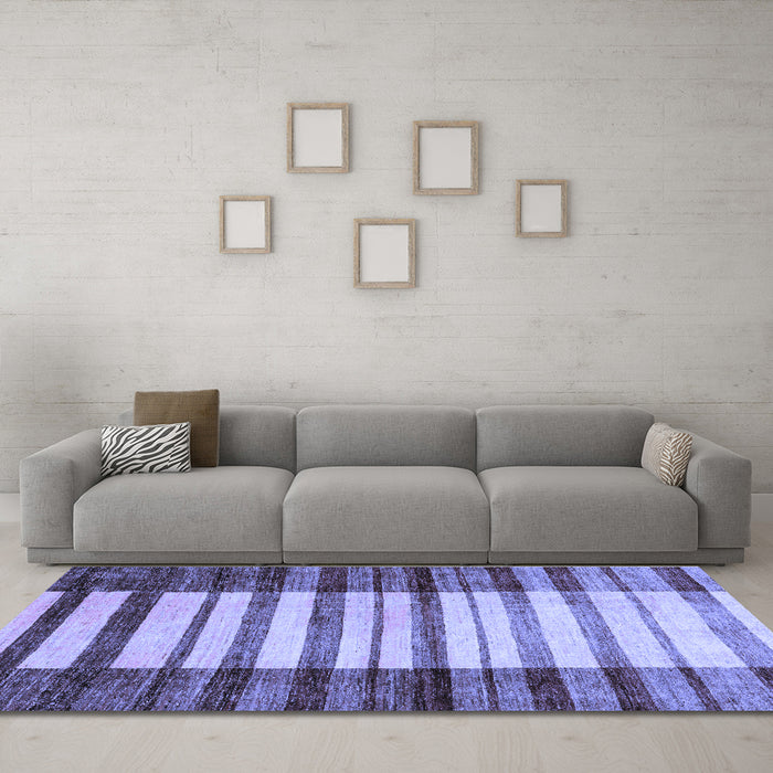 Machine Washable Abstract Blue Modern Rug in a Living Room, wshabs41blu