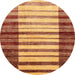 Round Abstract Orange Modern Rug, abs41