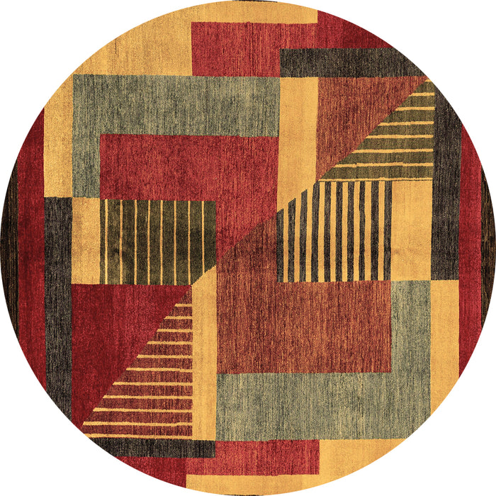 Round Oriental Brown Modern Rug, abs4200brn