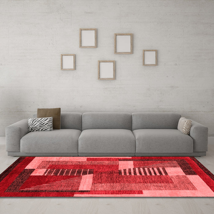 Modern Red Washable Rugs