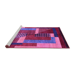 Sideview of Machine Washable Oriental Purple Modern Area Rugs, wshabs4200pur
