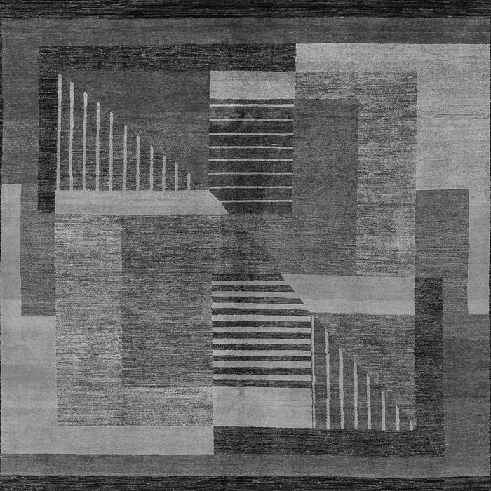 Square Machine Washable Oriental Gray Modern Rug, wshabs4200gry