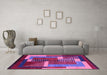 Machine Washable Oriental Purple Modern Area Rugs in a Living Room, wshabs4200pur