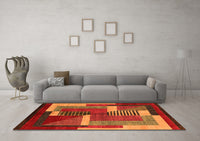 Machine Washable Oriental Orange Modern Rug, wshabs4200org