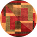 Round Oriental Orange Modern Rug, abs4200org