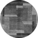 Round Oriental Gray Modern Rug, abs4200gry