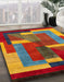 Machine Washable Abstract Dark Almond Brown Rug in a Family Room, wshabs4200