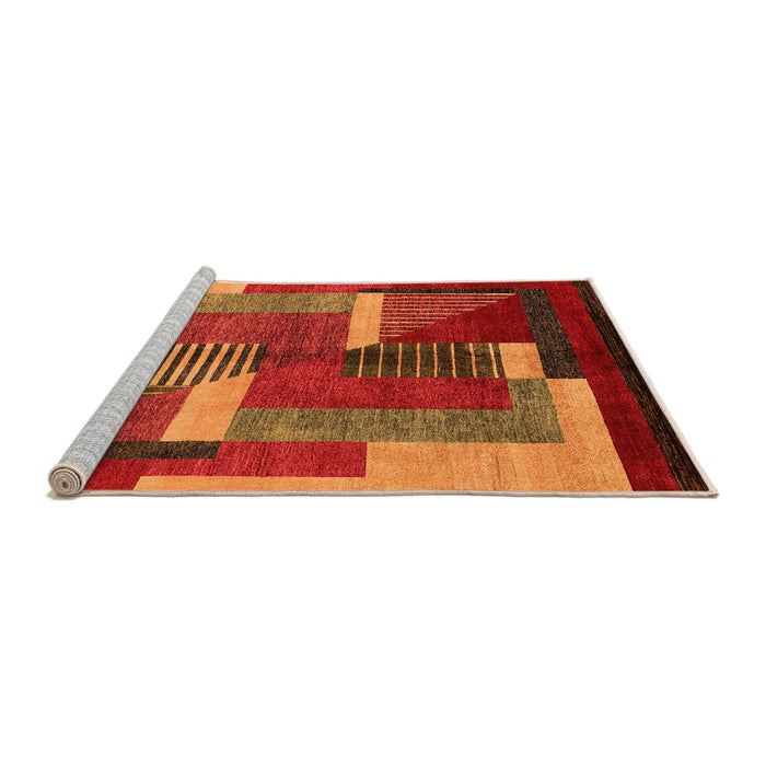 Sideview of Machine Washable Oriental Orange Modern Area Rugs, wshabs4200org