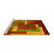 Sideview of Machine Washable Oriental Yellow Modern Rug, wshabs4200yw