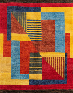 Abstract Dark Almond Brown Oriental Rug, abs4200
