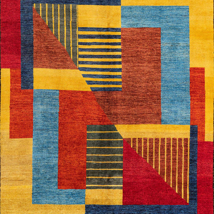 Abstract Dark Almond Brown Oriental Rug, abs4200