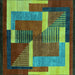 Square Oriental Turquoise Modern Rug, abs4200turq