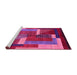 Sideview of Machine Washable Oriental Pink Modern Rug, wshabs4200pnk