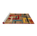 Sideview of Machine Washable Abstract Tomato Red Rug, wshabs4201