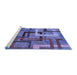 Sideview of Machine Washable Oriental Blue Modern Rug, wshabs4201blu