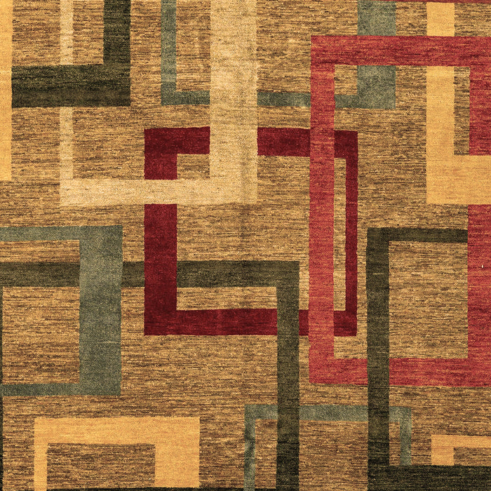 Machine Washable Oriental Brown Modern Rug, wshabs4201brn
