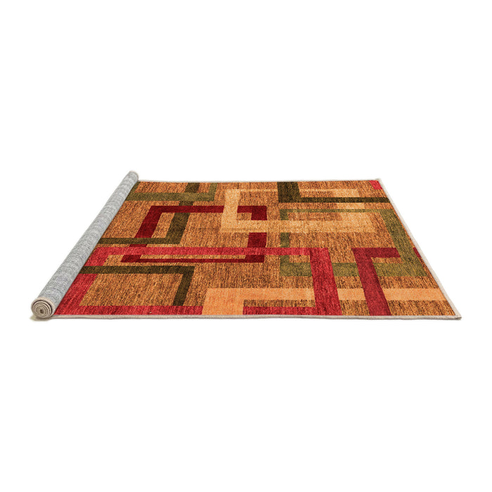 Sideview of Machine Washable Oriental Orange Modern Area Rugs, wshabs4201org
