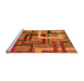 Sideview of Machine Washable Oriental Orange Modern Area Rugs, wshabs4201org