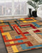 Abstract Red Oriental Rug in Family Room, abs4201