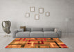 Machine Washable Oriental Orange Modern Area Rugs in a Living Room, wshabs4201org