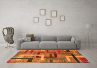 Machine Washable Oriental Orange Modern Rug, wshabs4201org