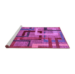 Sideview of Machine Washable Oriental Purple Modern Area Rugs, wshabs4201pur