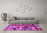 Machine Washable Oriental Purple Modern Rug, wshabs4201pur